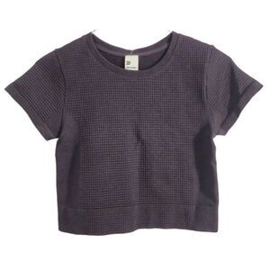 Women's All In Motion Exercise Crop Top T-Shirt Black Size L